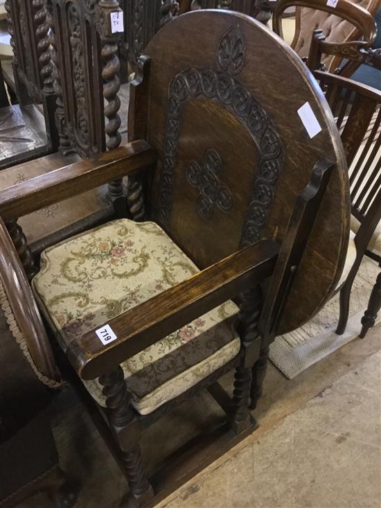 6 carved oak chairs